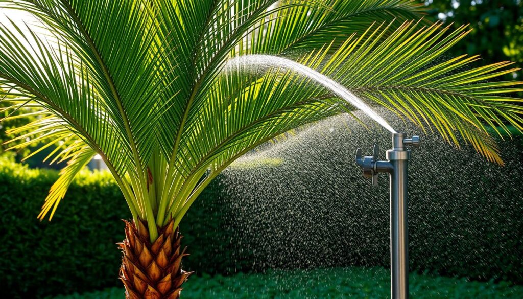 palm tree watering