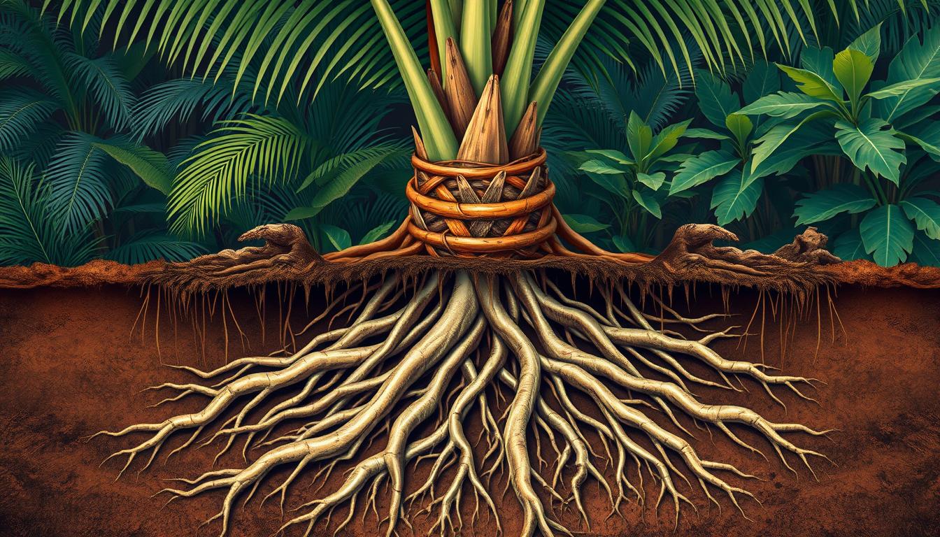 palm tree roots